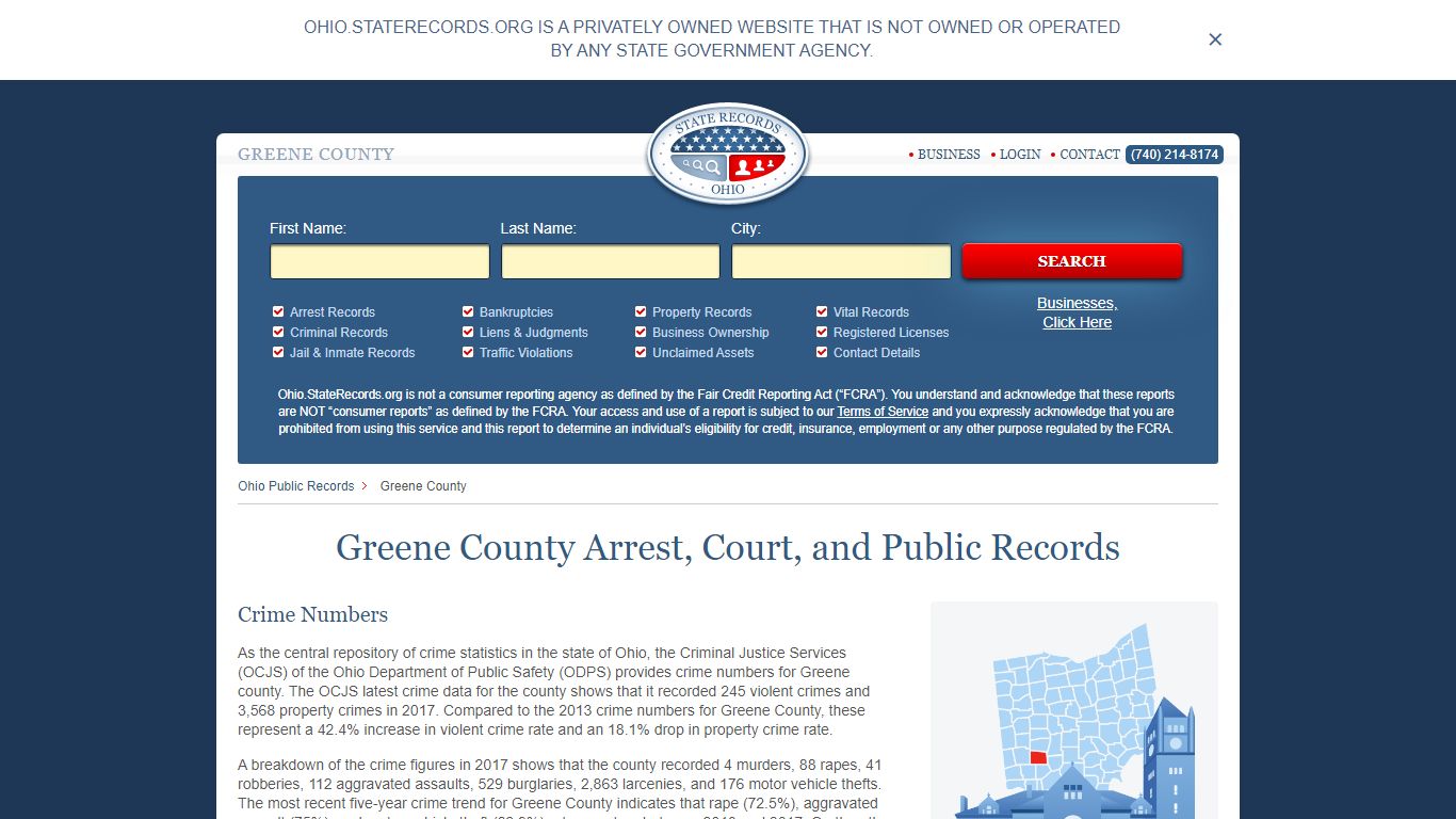 Greene County Arrest, Court, and Public Records