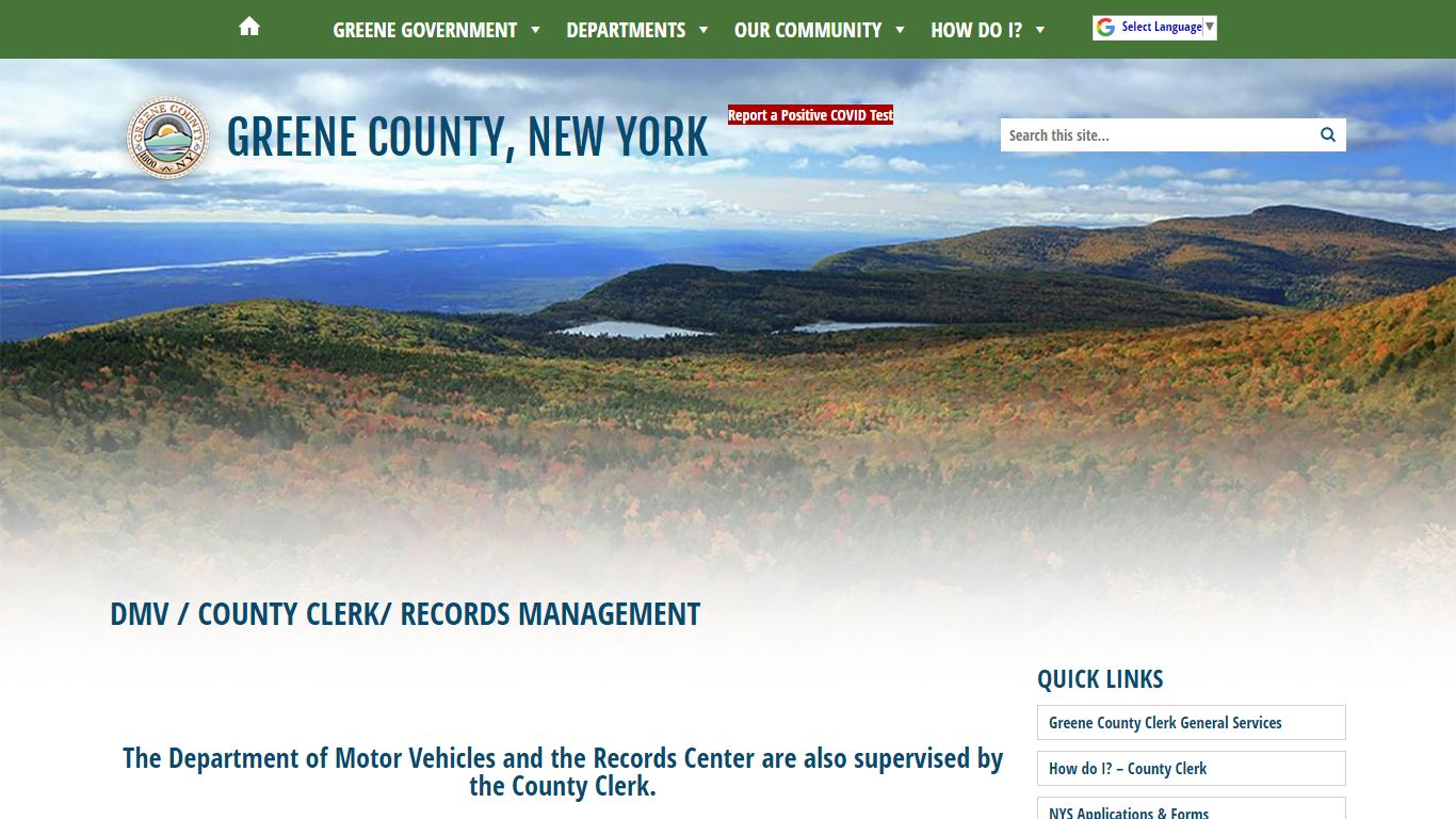 County Clerk | DMV | Records Management | Greene County, NY